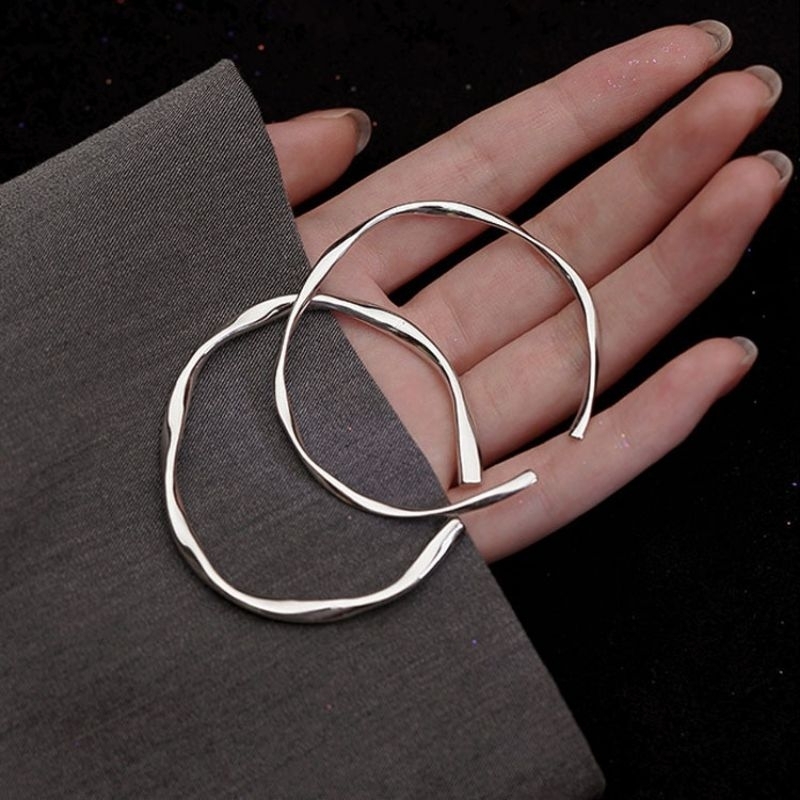 ChrystalxSea Gelang Wanita Silver S925 Ellipse- Silver Bangle for Women S925