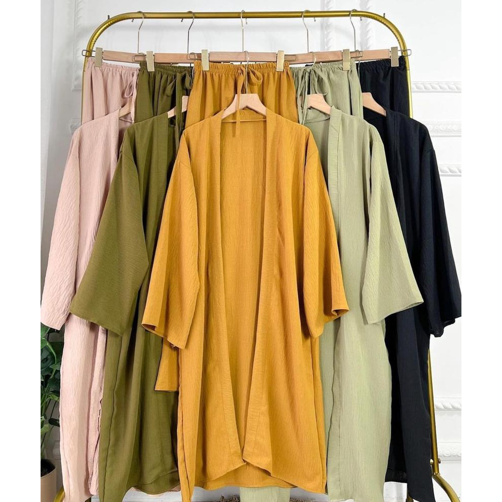 SETELAN WANITA KEKINIAN - AMARA SET ROK - ATASAN OUTER DAN ROK - SETELAN CRINKLE - ONE SET WANITA  KOREAN STYLE