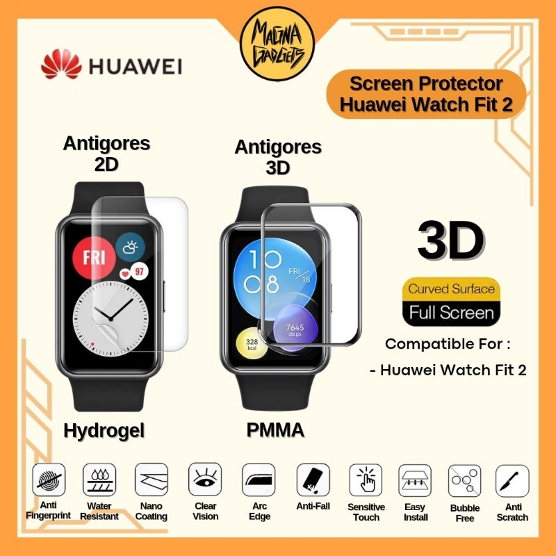 Anti Gores Huawei Watch Fit / Huawei Watch Fit 2 3D Full Curved Screen Protector