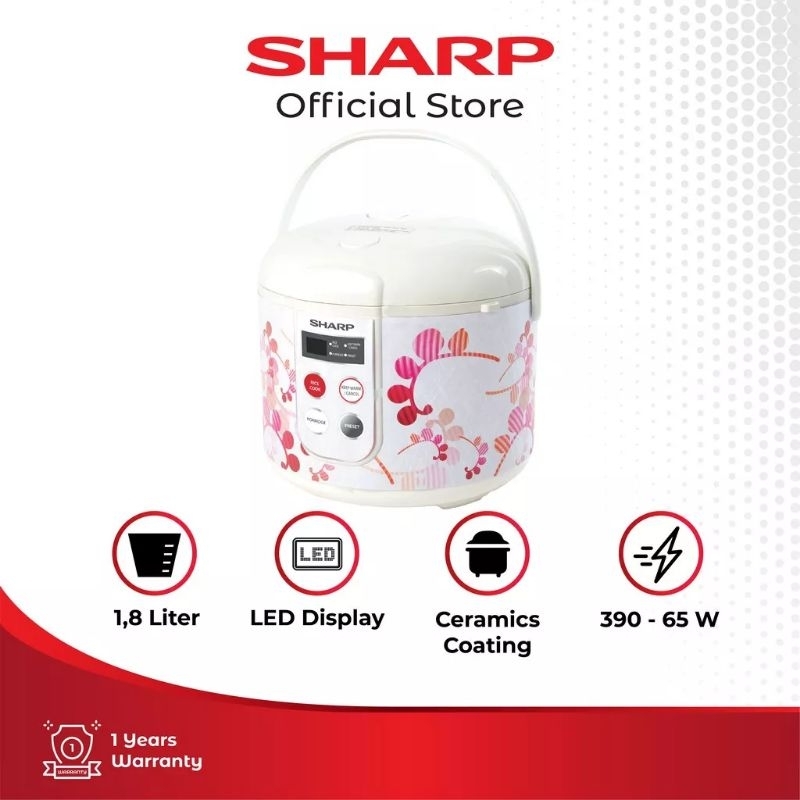 Sharp KS-T18TL-GR/RD Rice Cooker - 1.8 L