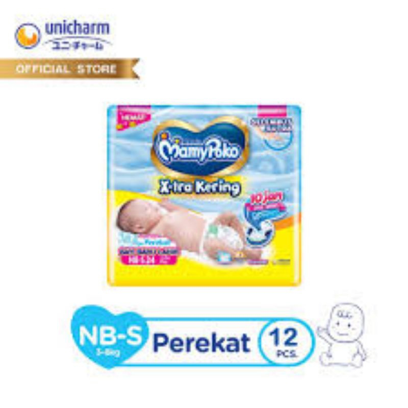 Mamy Poko NB-S12 (3-8kg) | MAMYPOKO NB-S isi 12 perekat