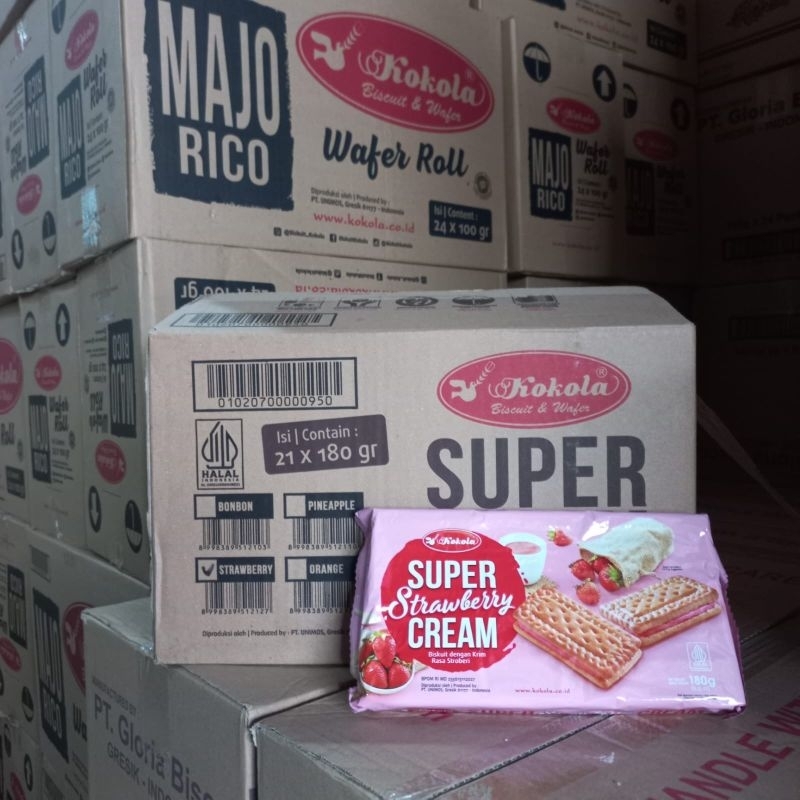 

biskuit kokola super cream 180 gram 1 dus isi 21 pcs