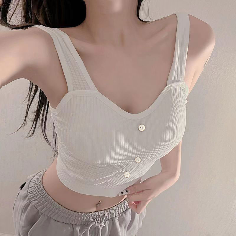 Tank Top Wanita Korean Fashion Polos Crop Top