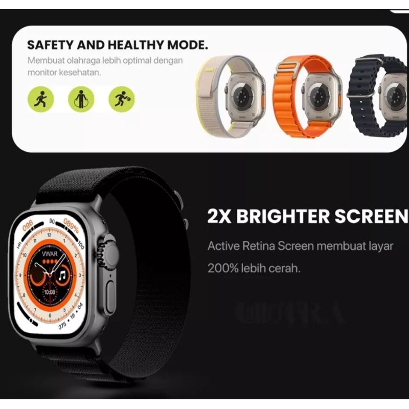 Jam Tangan Smartwatch 8 Z66 Ultra Infinite Display Waterproof Ip67 Pria Wanita Original 1.93 Inci 49 mm