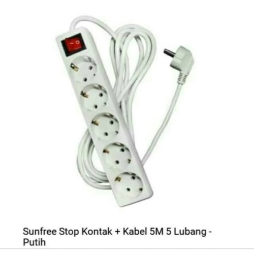 Stop kontak 5 Lubang + Kabel 5 Meter -Bagus Berkualitas