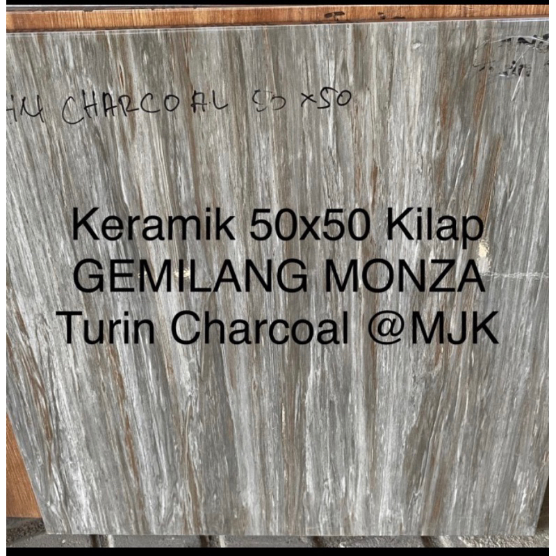 Keramik 50x50 Kilap GEMILANG MONZA Turin Series Motif Marmer Garis2