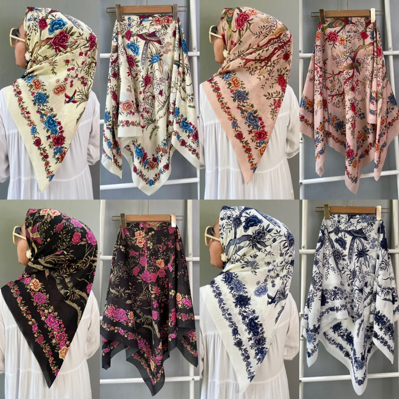 Jilabab segi empat motif,hijab denaay, segi empat voal m motif
