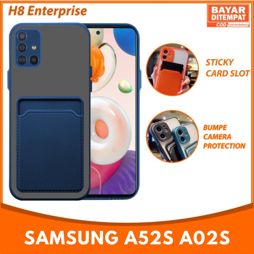 Soft Case Samsung Galaxy A52S 5G Colored Card Slot TPU Casing Holder Simpan Kartu