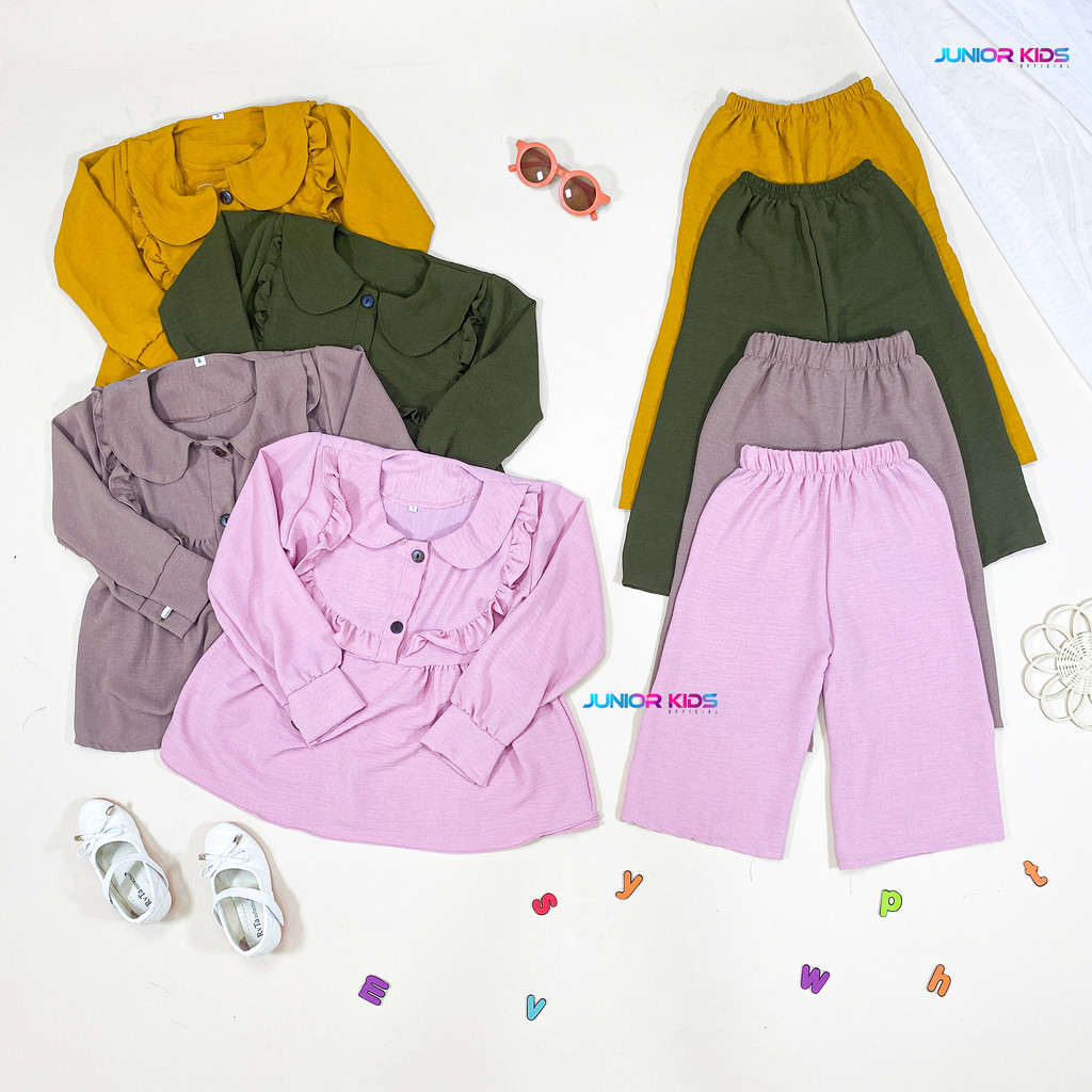 Junior kids - one set aruna setelan anak perempuan usia 3-7 tahun set anak anak cewe