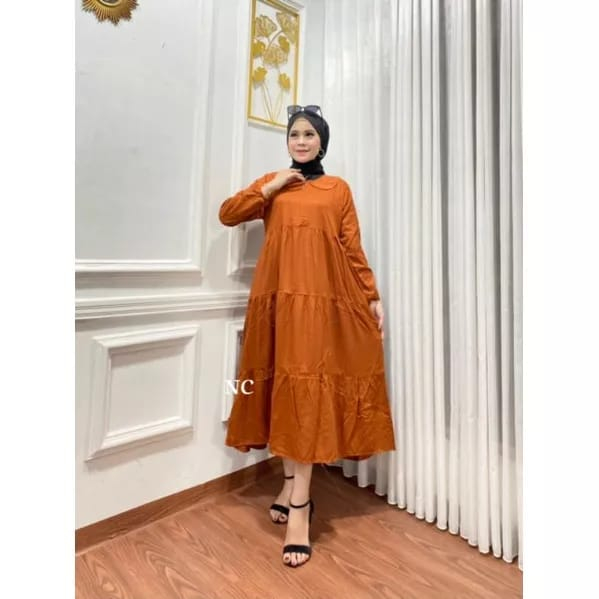 DRESS MIDI TWILL PREMIUM MURAH