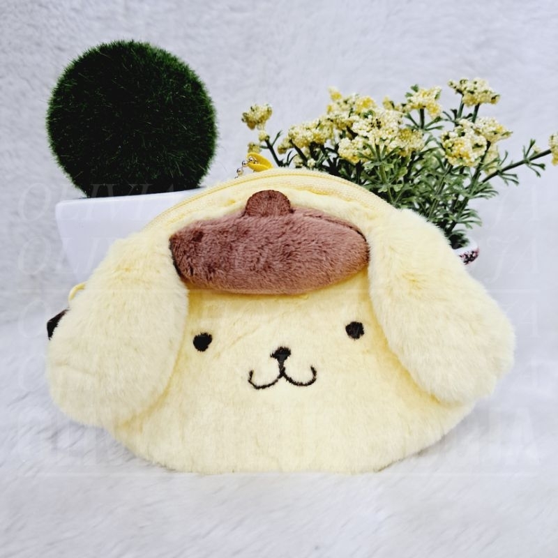 Dompet Koin Pompompurin Kuning Bulu Mini Pouch Pompompurin Bulu Dompet Pompompurin Mini