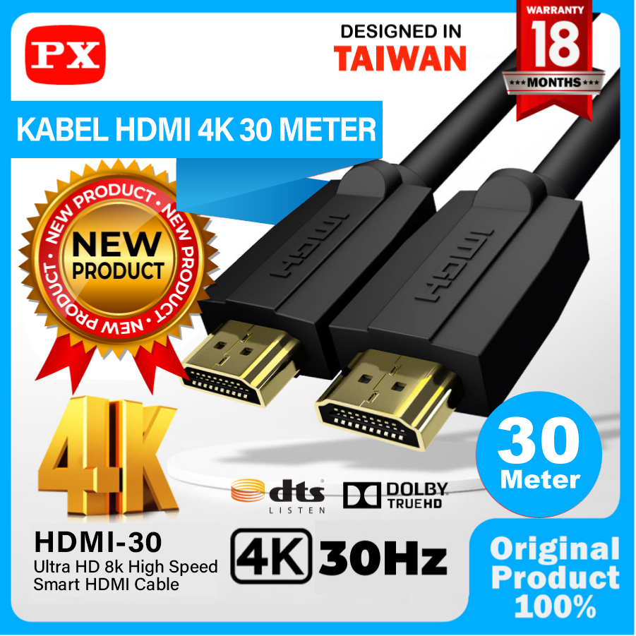 Kabel HDMI 4K Ultra HD HDR ARC High Speed Quality 30 Meter PX HDMI-30