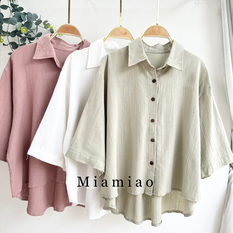 ALISA TOP Atasan Blouse Kemeja Wanita || Linen Oversized Shirt