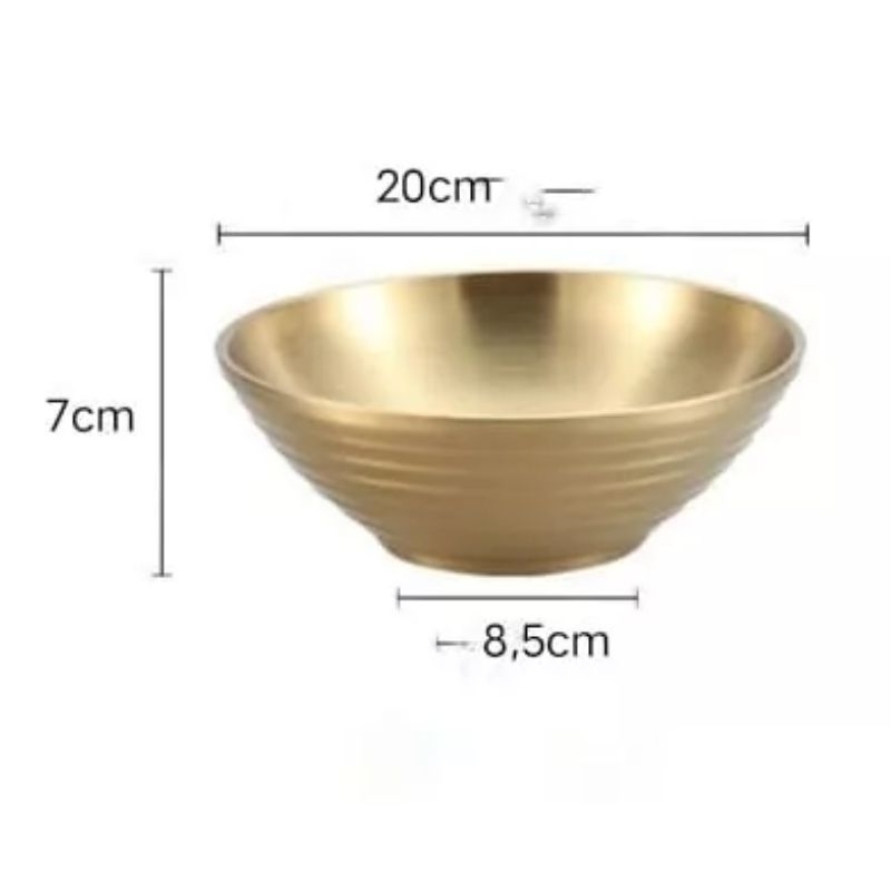 Bahan Tebal Mangkok Stainless 304 Emas Double Wall Gold Ramen Bowl / Mangkuk Korea / Mangkok Import / Mangkok Ramen