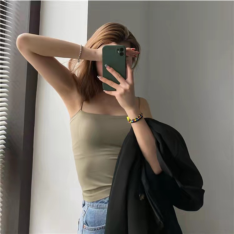 Square Tank Top Wanita Tanpa Lengan Pakaian Wanita 2319