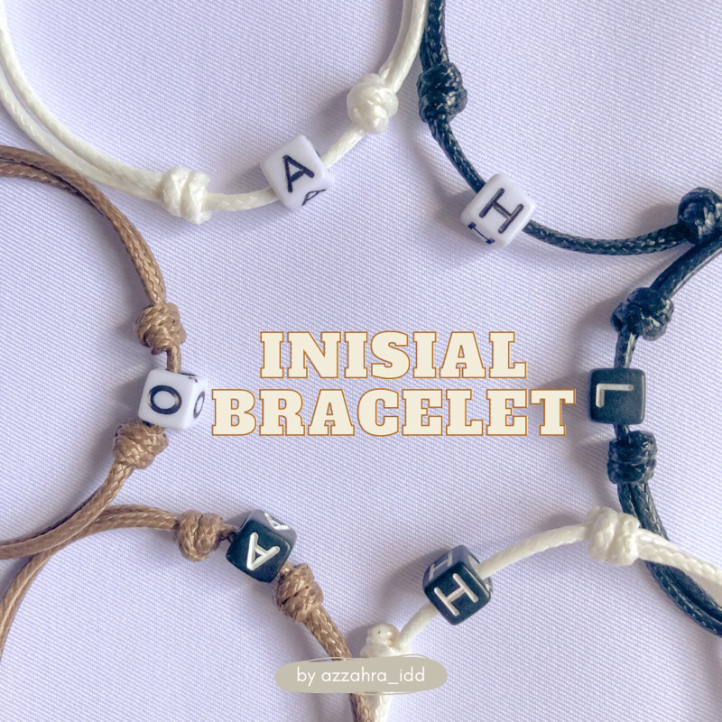 Gelang Inisial Manik Dadu | Inisial Bracelet Aesthetic