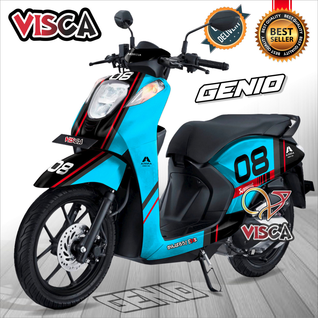 Decal Genio Full Body 2022 Stiker Genio Variasi 2022 Full Body Stiker Motor Genio 2022 Striping Geni