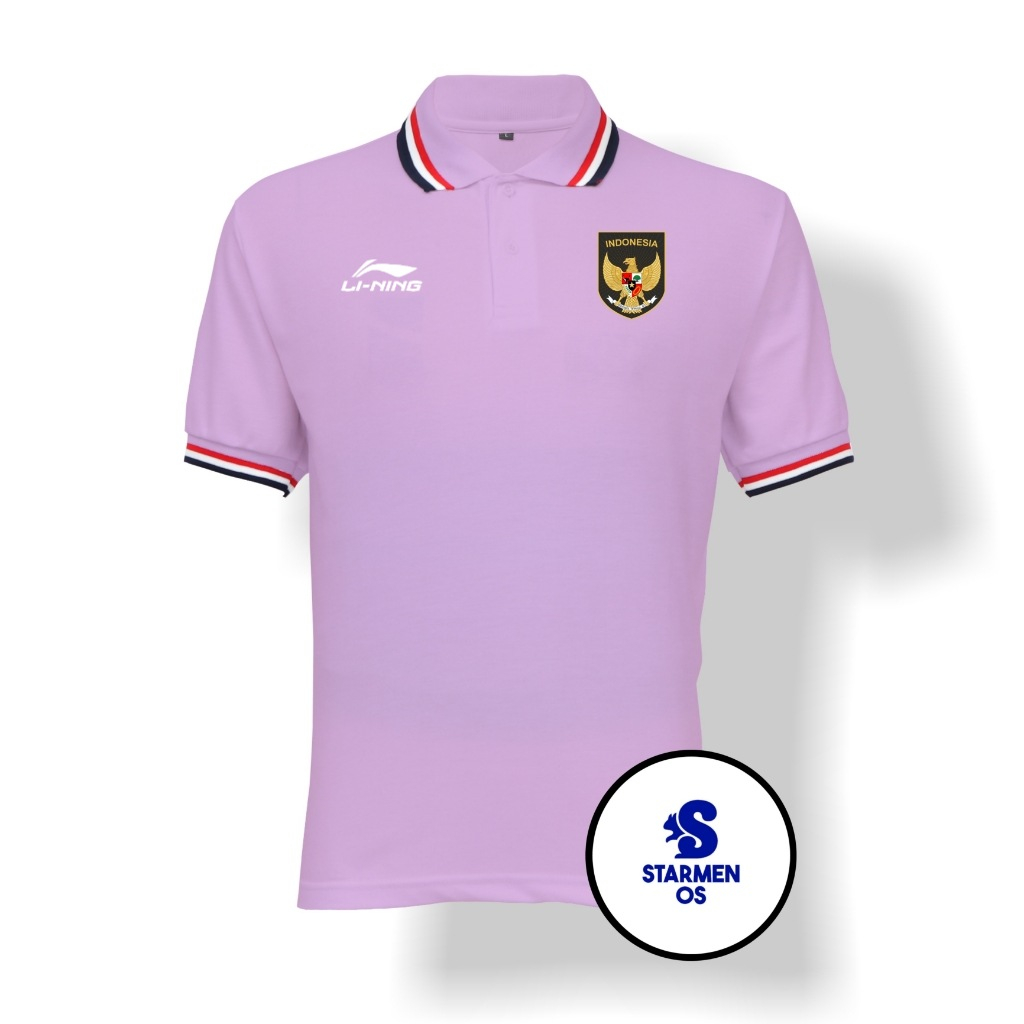 Kaos Wangki Polo T-Shirt Pria Kerah 3 List Soft Logo GARUDA INDONESIA AND Ll NING SEA GAMES 2023