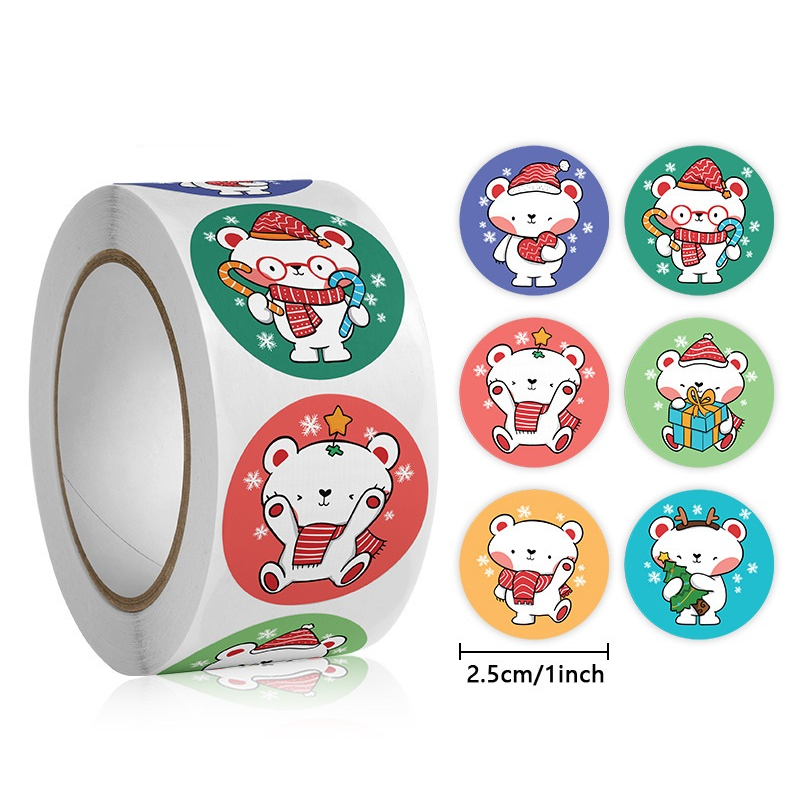 

50pcs Christmas Polar Bear Santa Reindeer Seal Sticker Stiker Terimakasih Natal Online Shop Packing Stiker Packaging