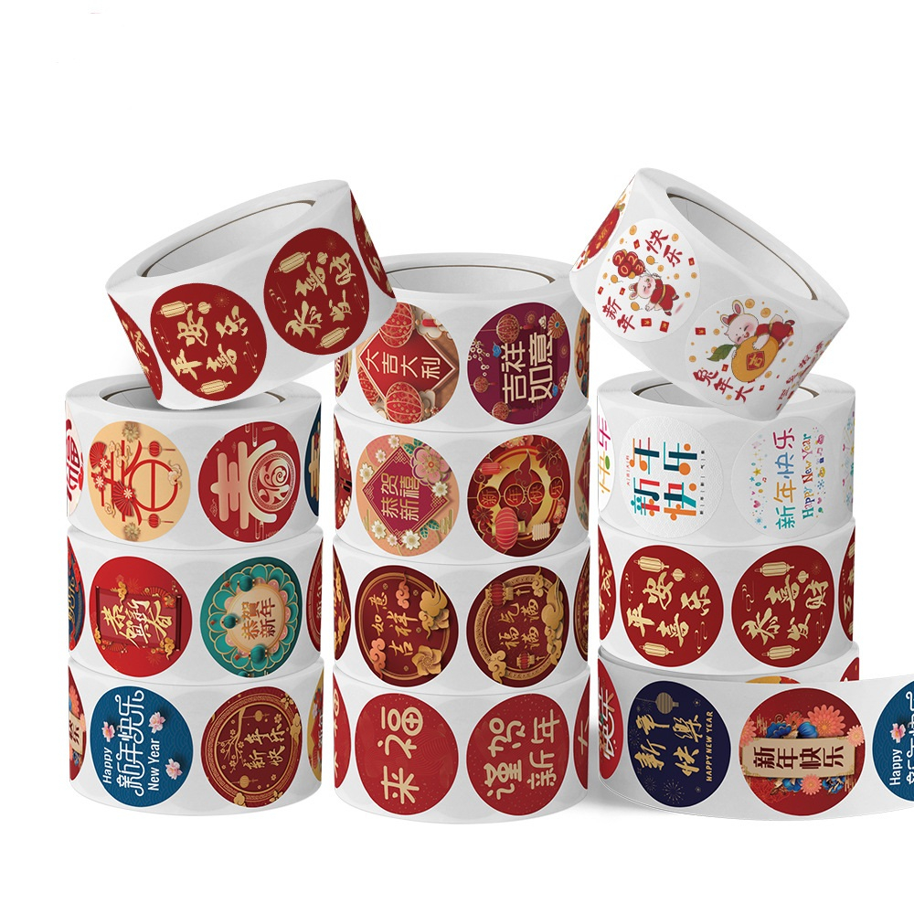 

50pcs Chinese New Year Imlek Seal Sticker Stiker Terimakasih Online Shop Packaging Packing Kardus