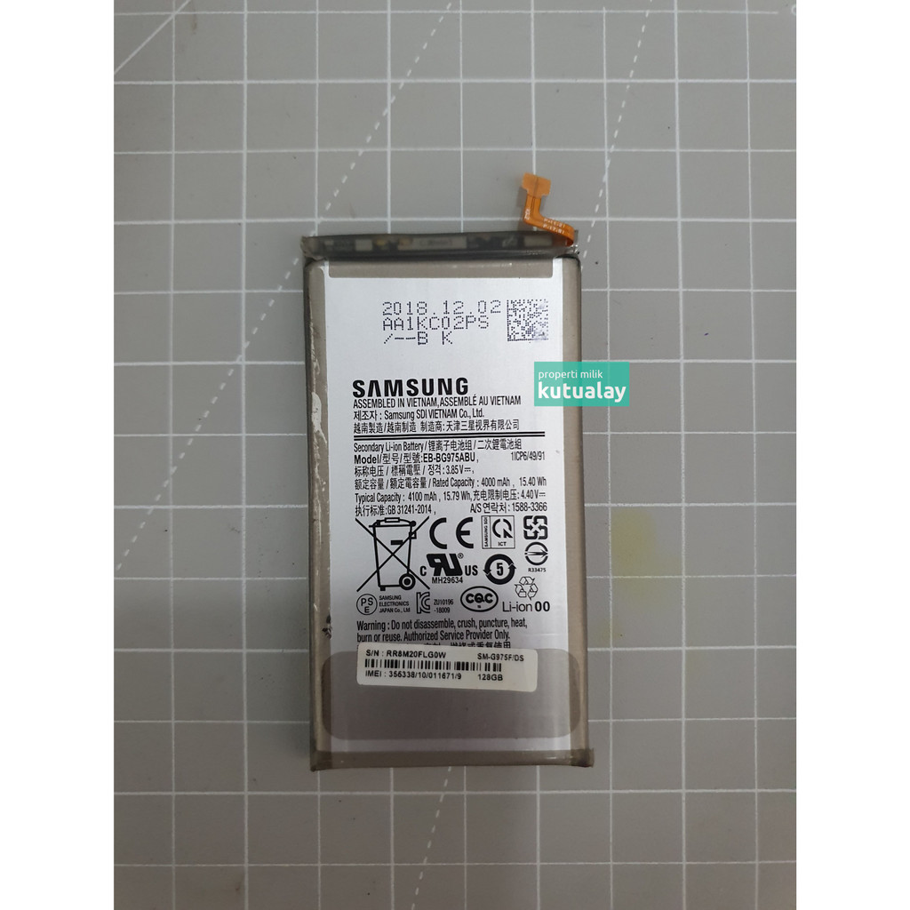 Baterai Samsung 10 Plus Original Bekas Copotan