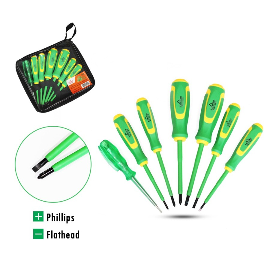 TESPEN SET PLUS OBENG LISTRIK - OBENG LISTRIK SET MAGNIT 6 PCS + TESPEN YUKIDO PROMO