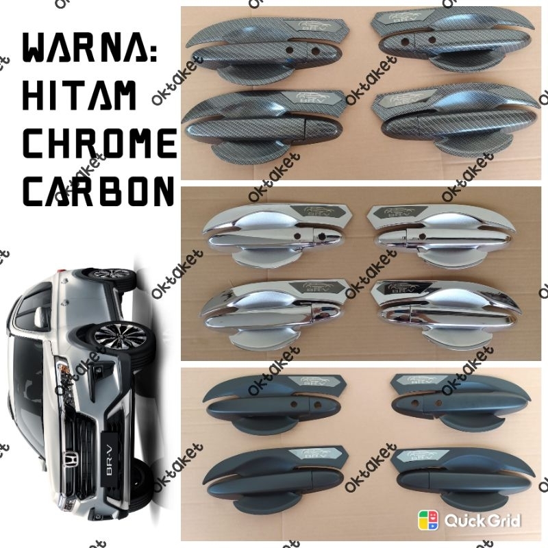 paket outer handle tank cover Brv 2022 2023 2024 hitam chrome carbon