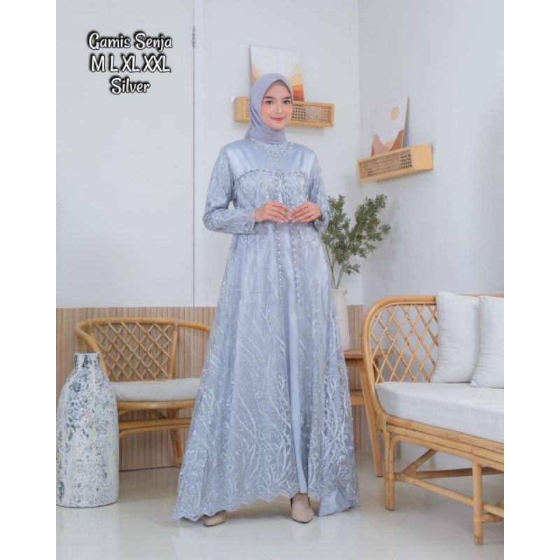 Dress Pesta Mewah/ Gamis Senja Tile Mix Satin Valvet Payet Mutiara Terbaru/ Gamis/ Gamis Tile/ Gamis Pesta/ Gamis Kondangan/ Gamis Lamaran/ Gamis Mutiara/ Gamis Cantik