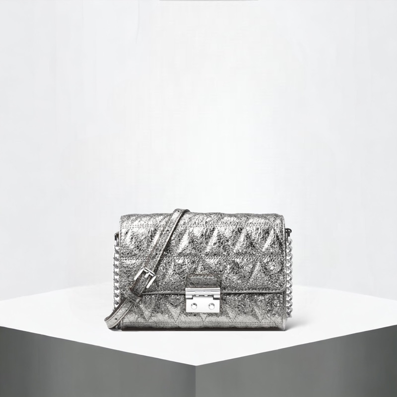 Original Michael Kors Ruby Medium Quilted Leather Clutch Crossbody Bag