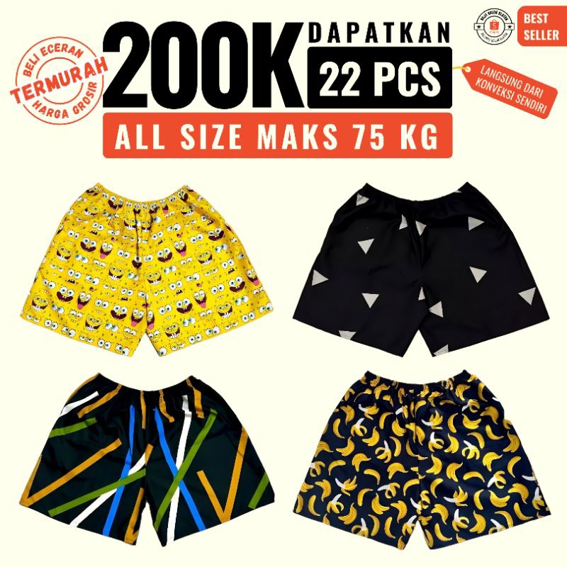 BOXER PREMIUM UNISEX ALL SIZE | 20 PCS | FULL MOTIF|