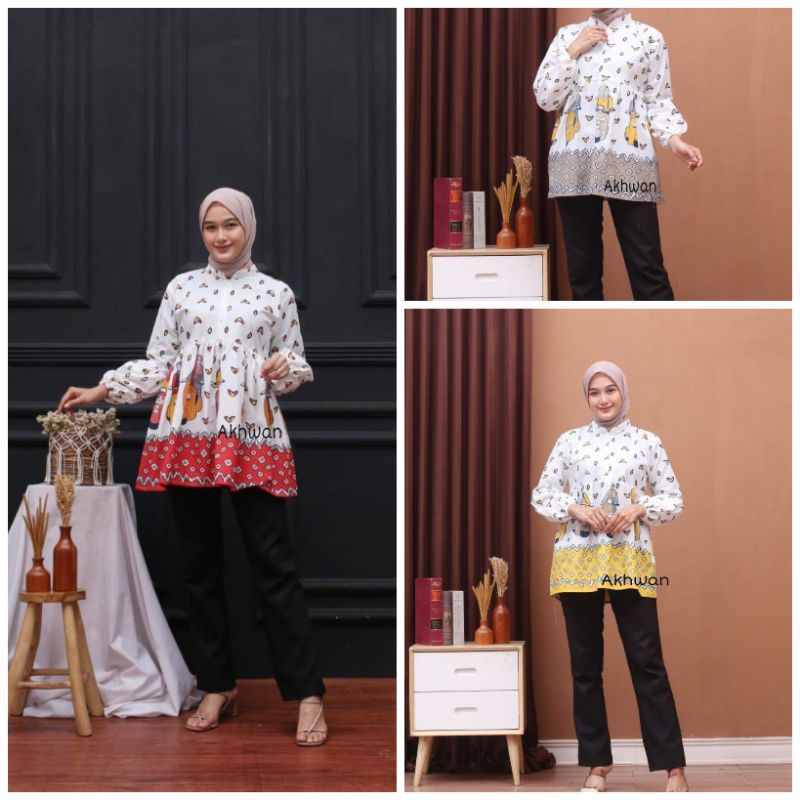 Baju batik wanita modern Atasan baju batik wanita kantor