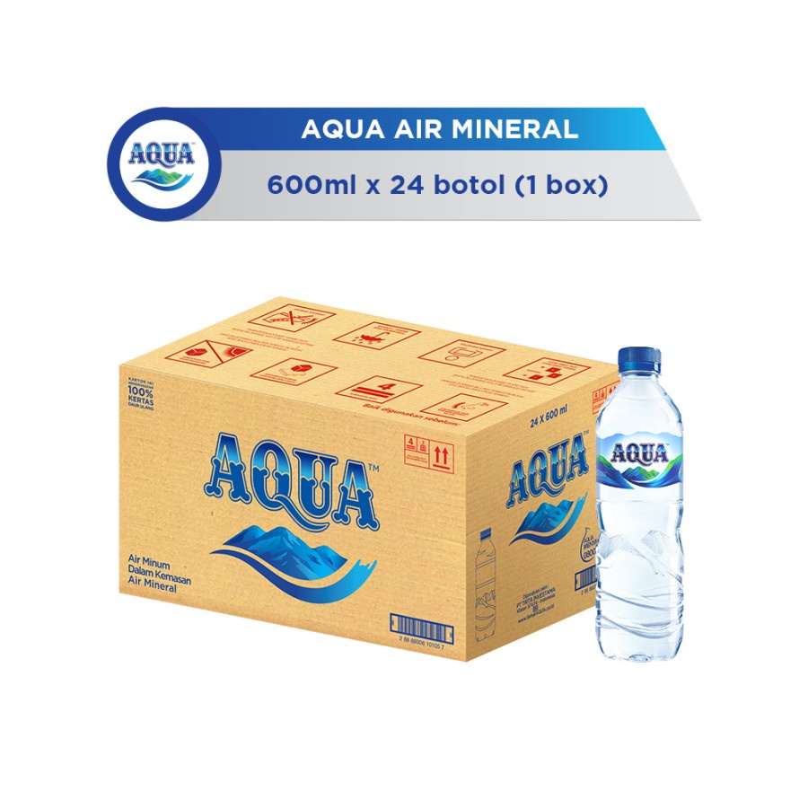 Aqua botol 600 ml 1 dus