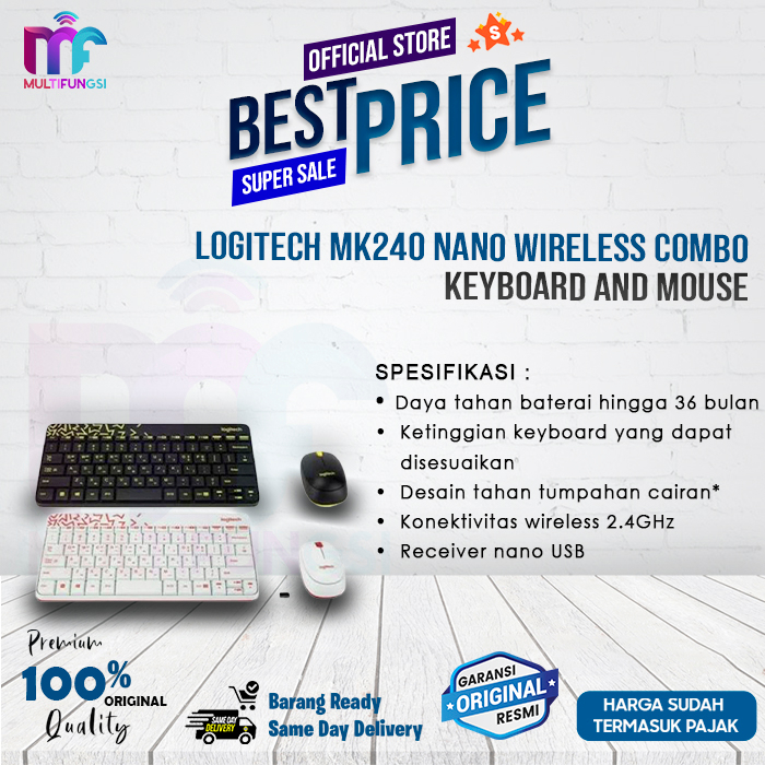 Logitech MK240 Nano Wireless Combo Keyboard + Mouse