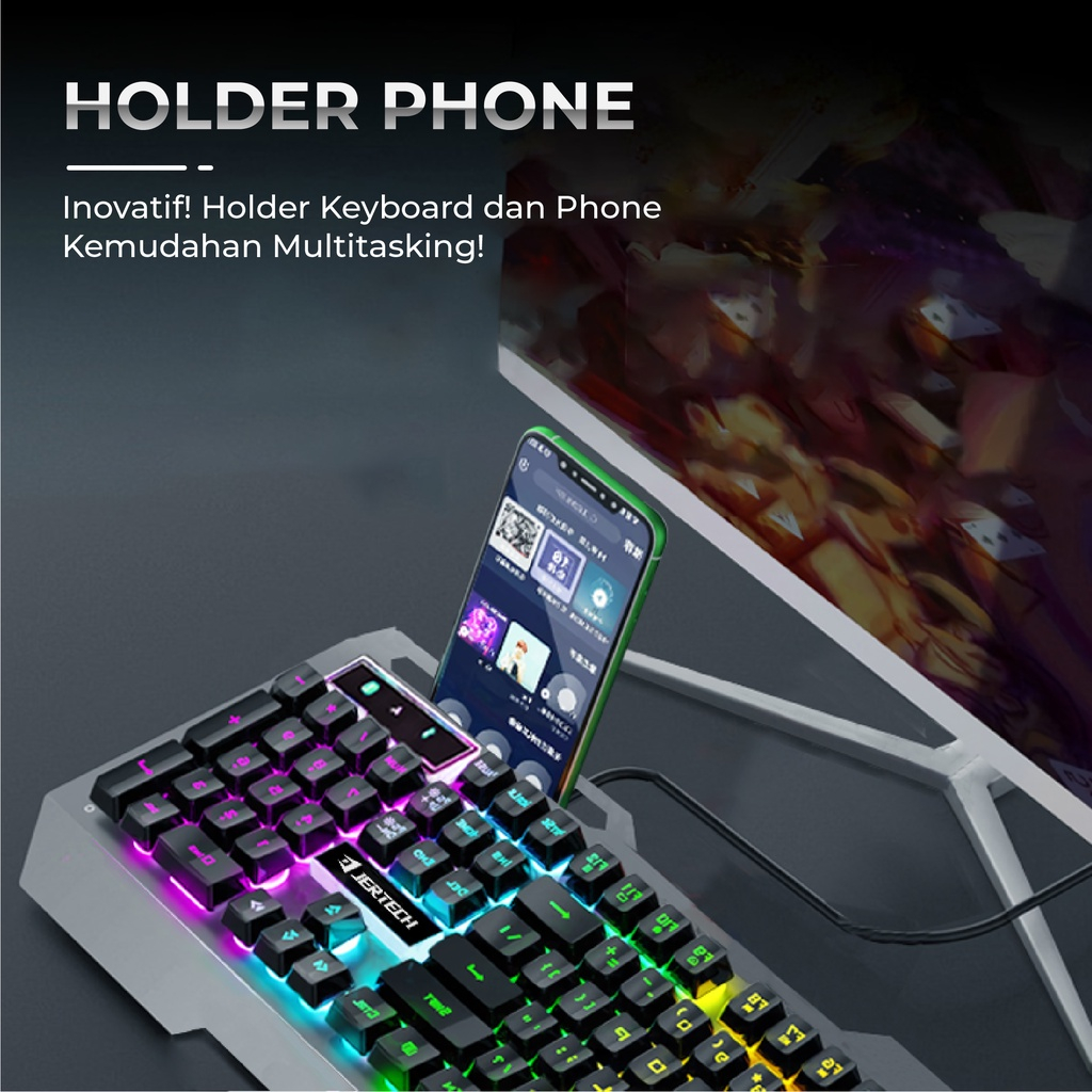 Keyboard Gaming Jertech K909 With LED Backlight Full Size