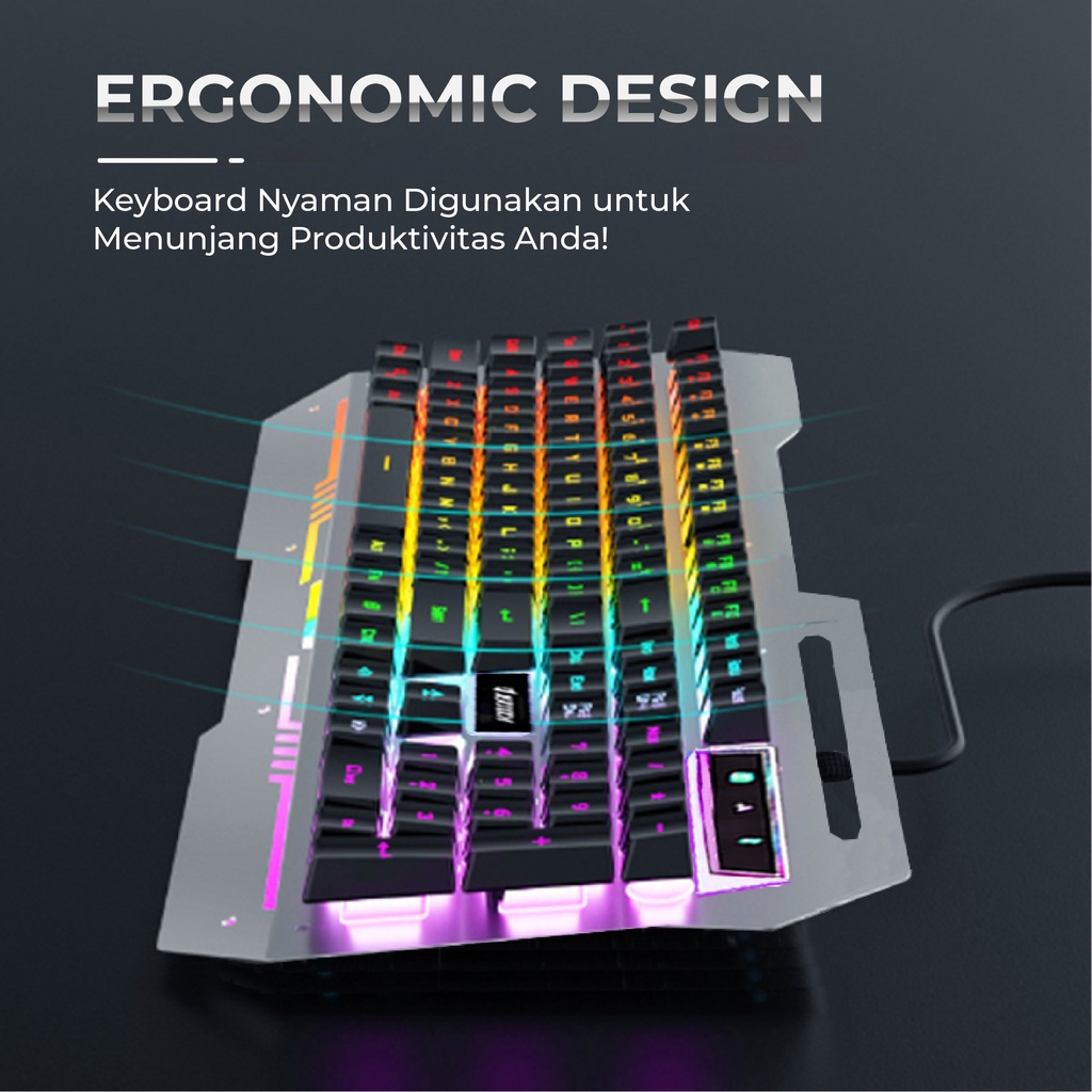 Keyboard Gaming Jertech K909 With LED Backlight Full Size