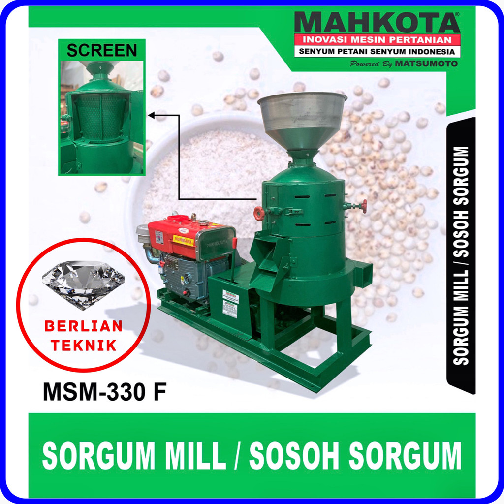 Gilingan Sosoh Sorgum Mill Mahkota MSM 330 F