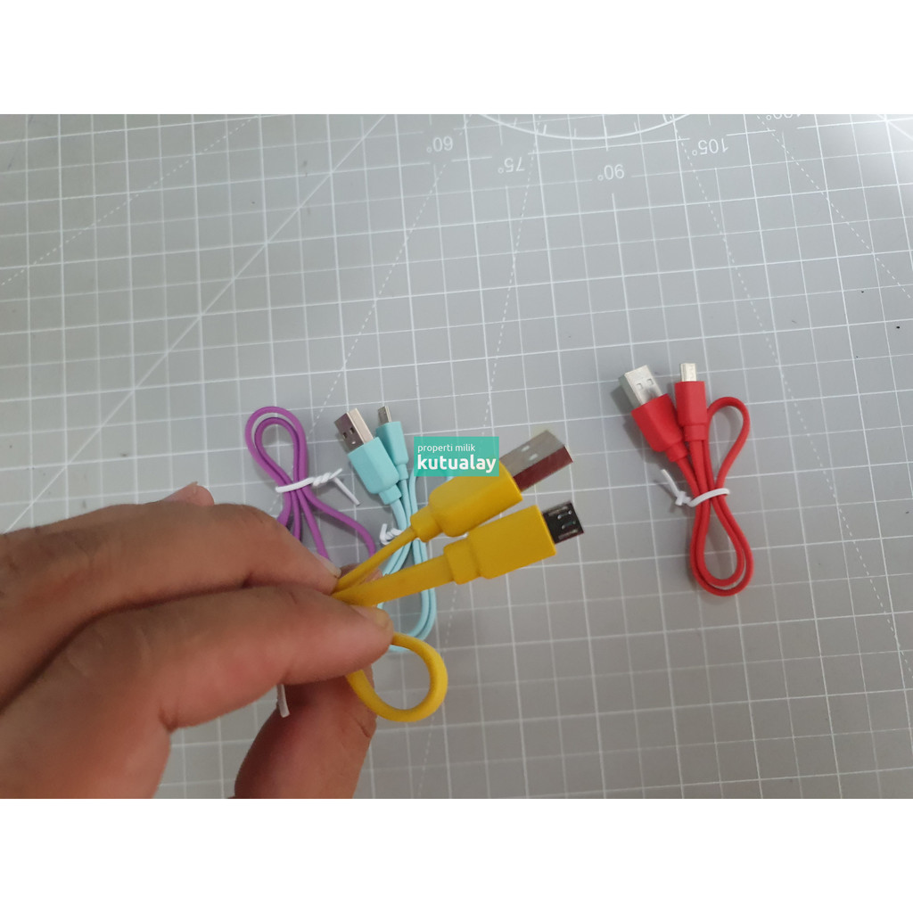 Kabel Micro USB 20cm Flat Pendek untuk Power Bank / Charger / Charging