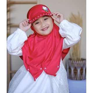 Hijab anak Topi bunga mutiara / Jilbab Anak Topi Bunga / Jilbab anak lucu murah