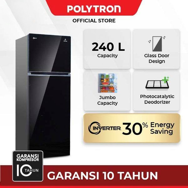 Kulkas Polytron 2 Pintu Belleza Jumbo Inverter 240 liter PRW 25 VX