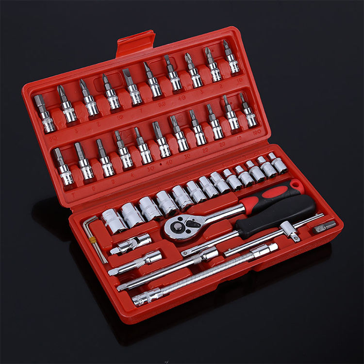 Kunci Shock Set 46pcs Ring L Obeng Fullset Tool box