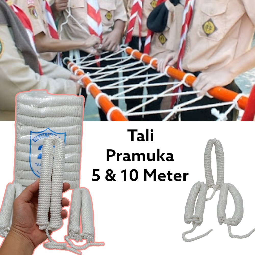 

Tali Tambang Pramuka Tali Koor Tali Kur Pramuka Tali Marlon Pramuka Putih 5 Meter 10 Meter