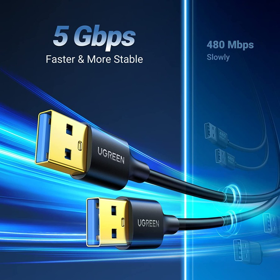 UGREEN Kabel Data USB 3.0 A to A Male untuk Transfer Data Super Speed 5Gbps