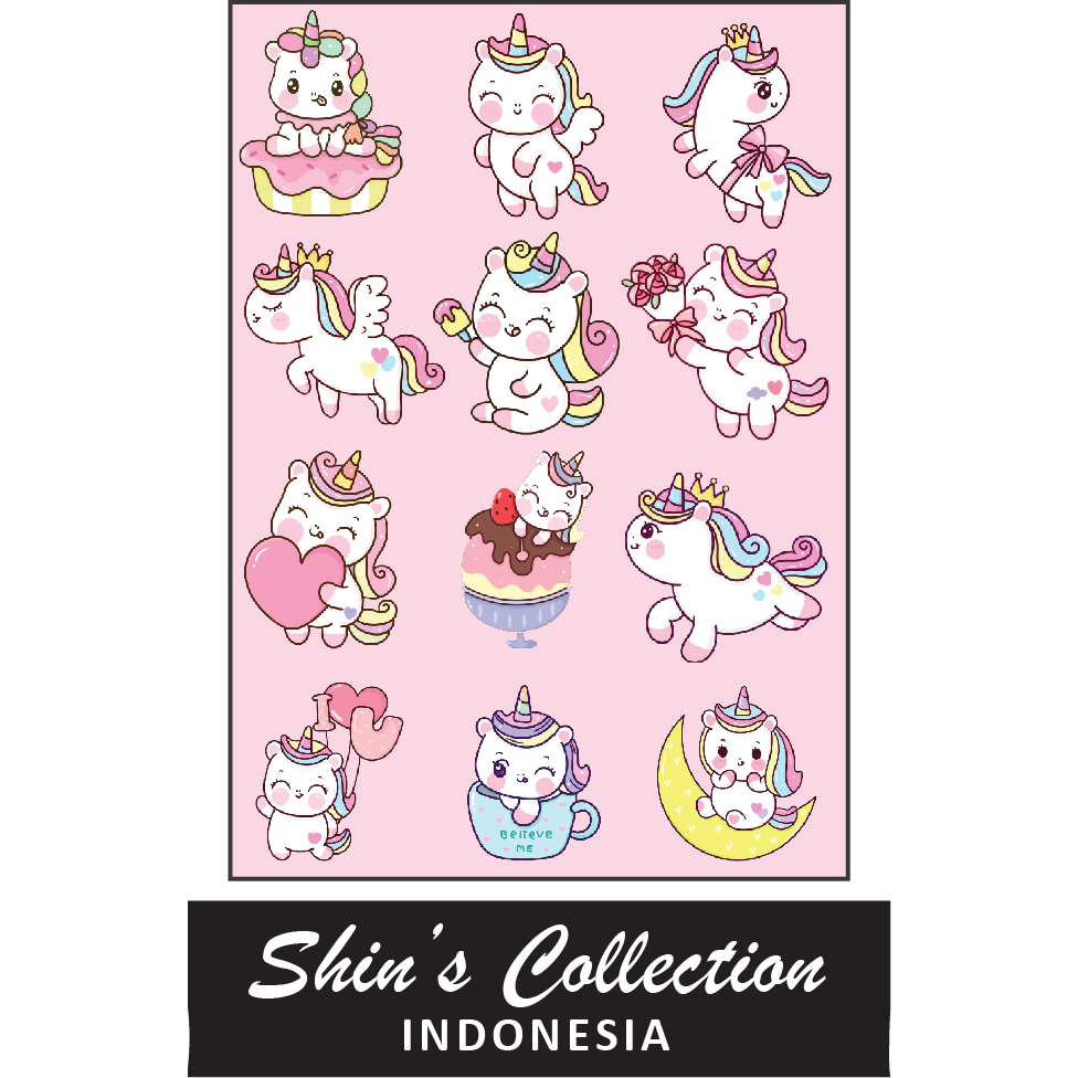 

Sticker stiker murah anti air Unicorn Kawai 1 pc