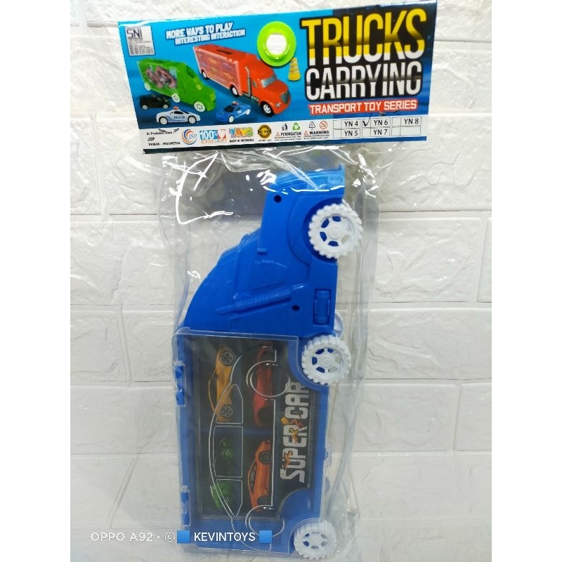 YN 6 TRUCKS CARRIYING TRANSPORT TOY SERIES / MAINAN TRUCK PENGANGKUT 2 MOBIL SUPER BAGUS