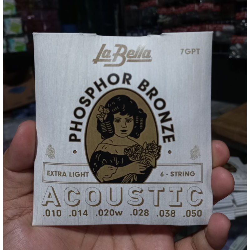 SENAR GITAR LA BELLA SENAR GITAR AKUSTIK LA BELLA PHOSPHOR 7GPT 0,10