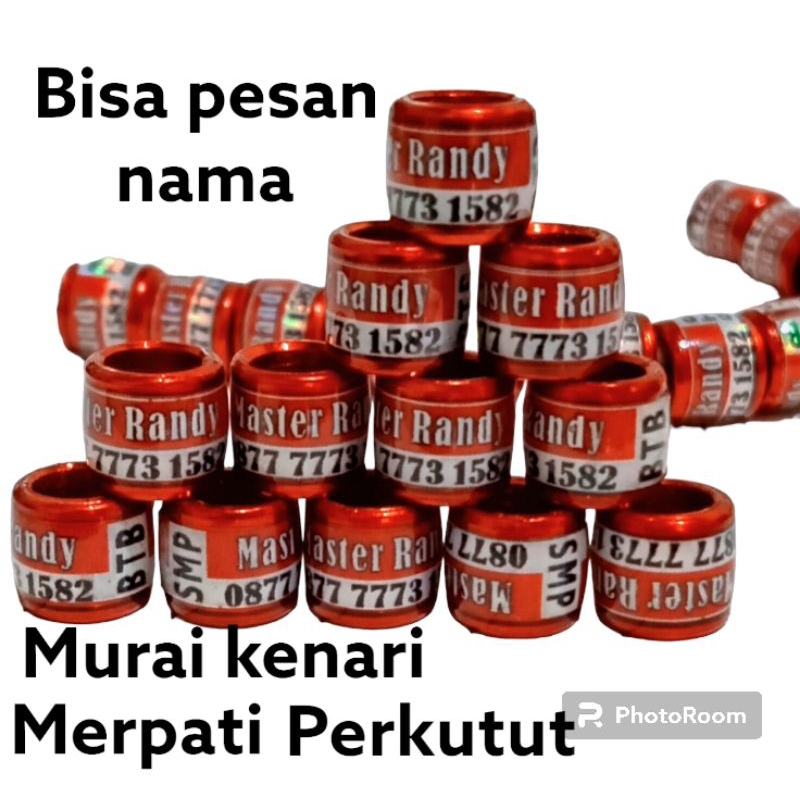 Terbaru. termurah. Ring burung murai tipe roda variasi harga 25 biji bisa pesan nama./ perkutut./mer