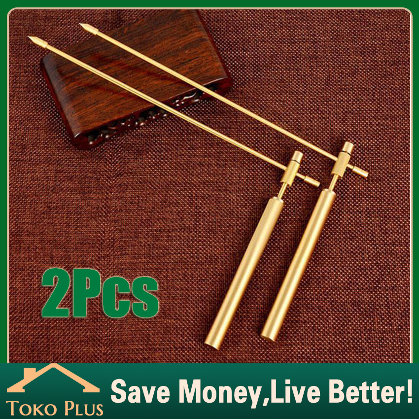 

2Pcs/Set Ionika Metal Detector Dowsing Lrods (Alat Deteksi Emas Bawah Tanah) - Dowsing Rods / Adjustable Brass Positioning Rods Divining Detector