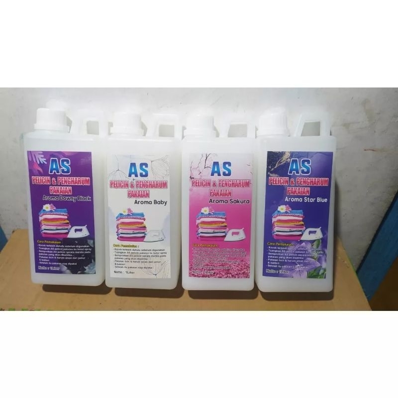 Pewangi Pakaian Pelicin Setrika Pelembut Baju Laundry - AS FRESH 1 Liter