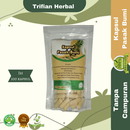 Kapsul herbal Pria Pasak Bumi isi 100 kapsul untuk kesehatan  trifian herbal