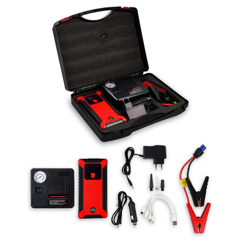 Jump Starter Luxury Power Bank Senter USB 12V 20000mAh Port Layar LED Power Supply Port 4 Charger Multifungsi